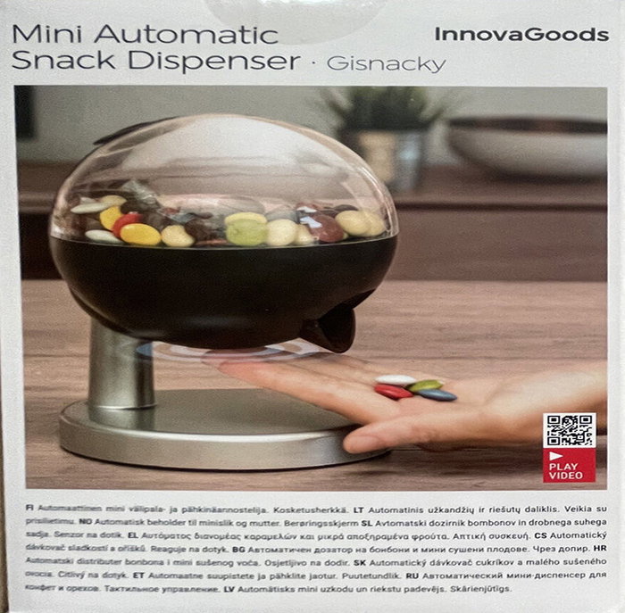 Innovagoods Mini dispensador automático de caramelos y frutos secos con sensor táctil