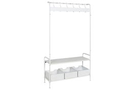 DKD Home Decor Recibidor Loft Metal Rejilla Blanco 36 x 186 x 110 cm