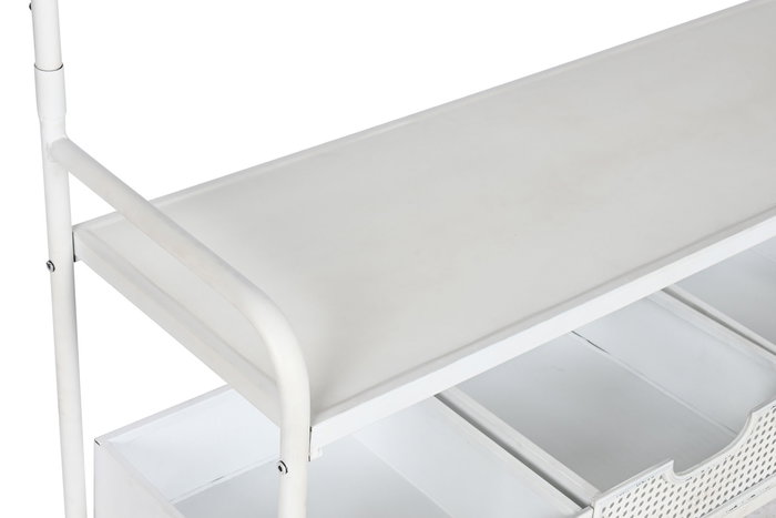 DKD Home Decor Recibidor Loft Metal Rejilla Blanco 36 x 186 x 110 cm