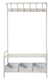DKD Home Decor Recibidor Loft Metal Rejilla Blanco 36 x 186 x 110 cm