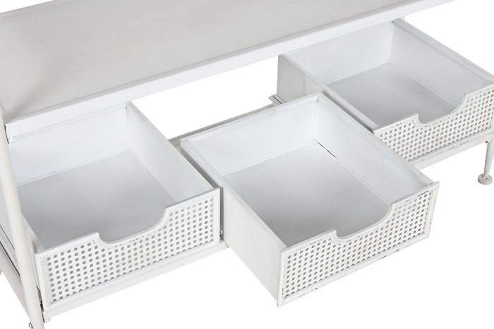 DKD Home Decor Recibidor Loft Metal Rejilla Blanco 36 x 186 x 110 cm