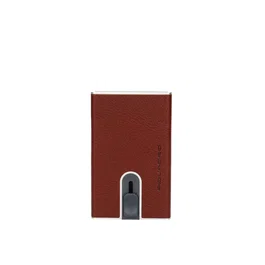 Piquadro Tarjetero de cuero Borgoña Unisex