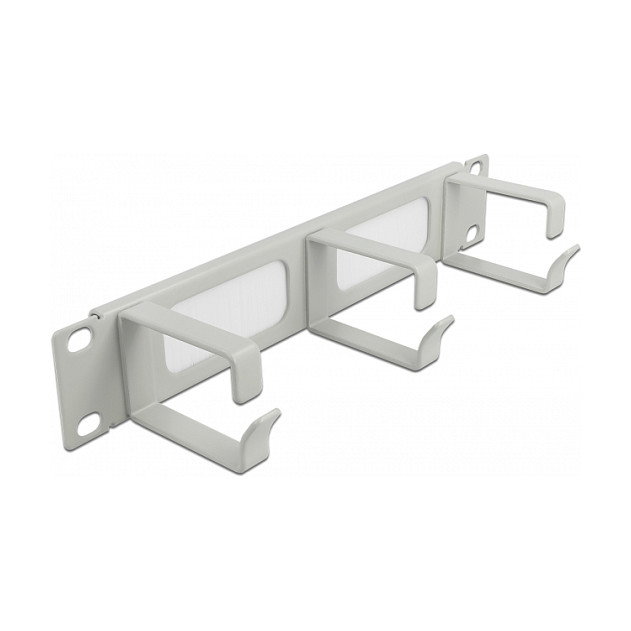 DeLOCK Panel de gestión de cables de 10″ con cepillo y 3 ganchos, Gris DeLOCK Panel de gestión de cables de 10″ con cepillo y 3 ganchos, Gris