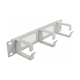DeLOCK Panel de gestión de cables de 10″ con 3 ganchos, gris
