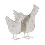 Figura Gallina Blanco Rozado Metal 17 X 43,50 X 48 cm