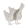Ixia Figura Gallina Blanco Rozado Metal 17 x 43,50 x 48 cm