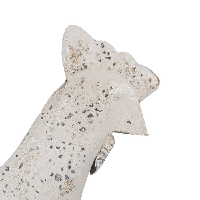 Ixia Figura Gallina Blanco Rozado Metal 17 x 43,50 x 48 cm