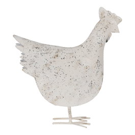 Ixia Figura Gallina Blanco Rozado Metal 17 x 43,50 x 48 cm