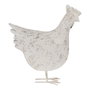 Ixia Figura Gallina Blanco Rozado Metal 17 x 43,50 x 48 cm