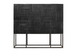 Giner y Colomer Vitrina Madera de Mango con Pata de Hierro Nogal Oscuro 160x180 cm