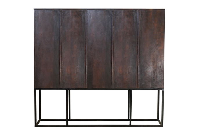 Giner y Colomer Vitrina Madera de Mango con Pata de Hierro Nogal Oscuro 160x180 cm Giner y Colomer Vitrina Madera de Mango con Pata de Hierro Nogal Oscuro 160x180 cm