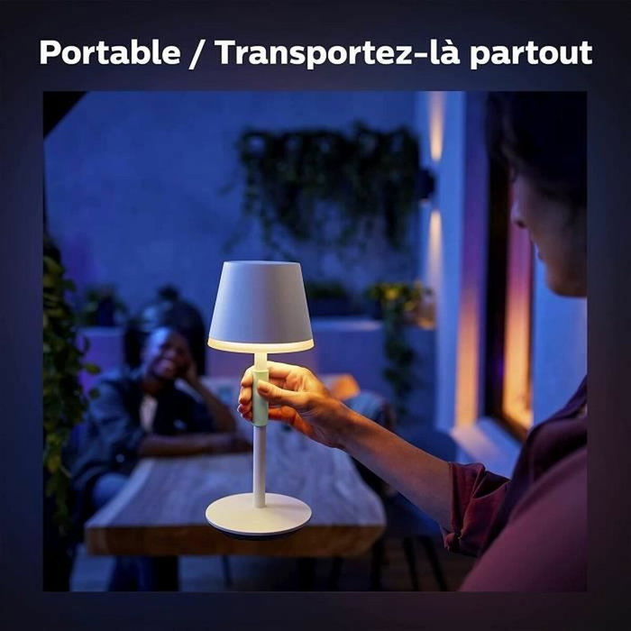 Philips Hue Go White and Color Ambiance Lámpara de mesa portátil Blanco
