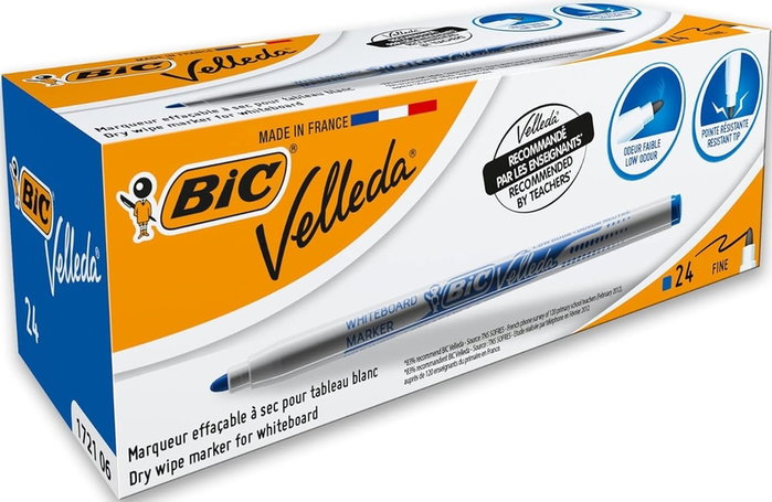 Bic Velleda Rotulador para Pizarra Azul Punta Fina