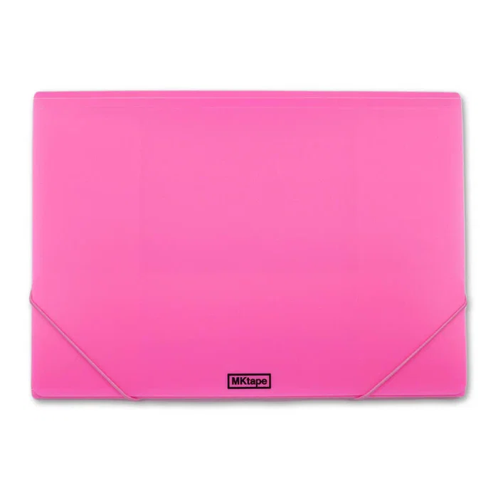 Mktape Mkt20203 - Carpeta A4 con 3 solapas y cierre de goma, color rosa neón