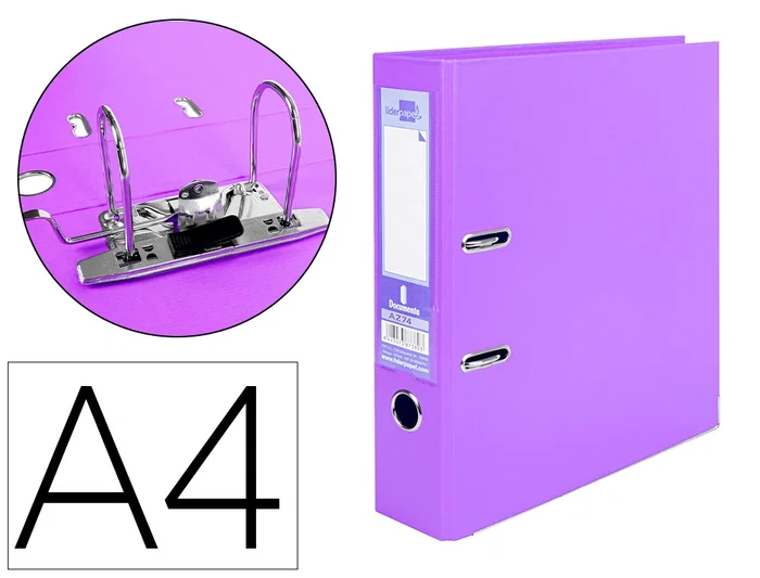 Liderpapel Archivador de Palanca A4 Documenta Forrado PVC Rado Lila Compresor Metálico Lomo 75 mm Liderpapel Archivador de Palanca A4 Documenta Forrado PVC Rado Lila Compresor Metálico Lomo 75 mm