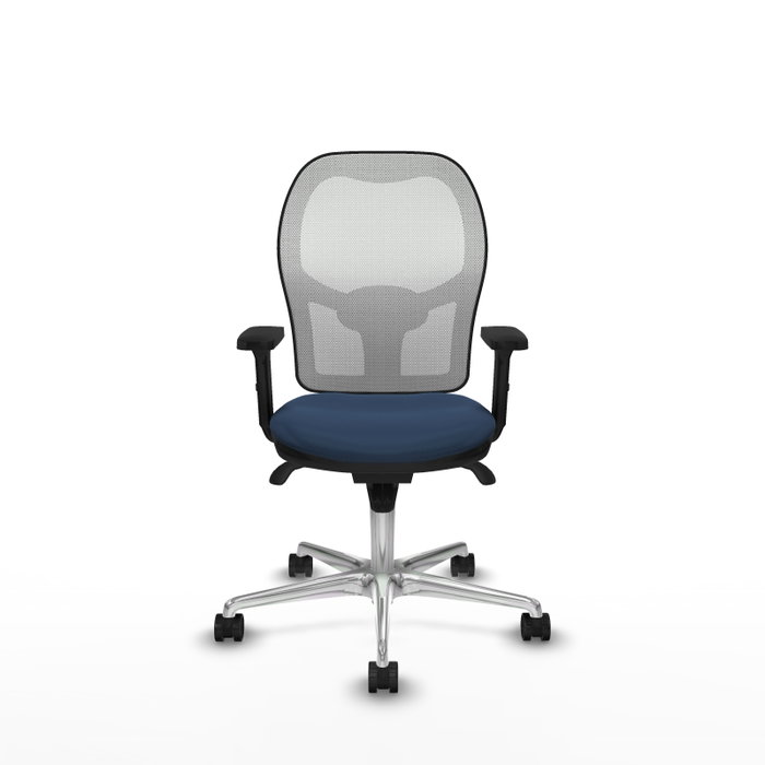PIQUERAS Y CRESPO Silla de oficina Jorquera con mecanismo Sincro Azul marino y Blanco PIQUERAS Y CRESPO Silla de oficina Jorquera con mecanismo Sincro Azul marino y Blanco