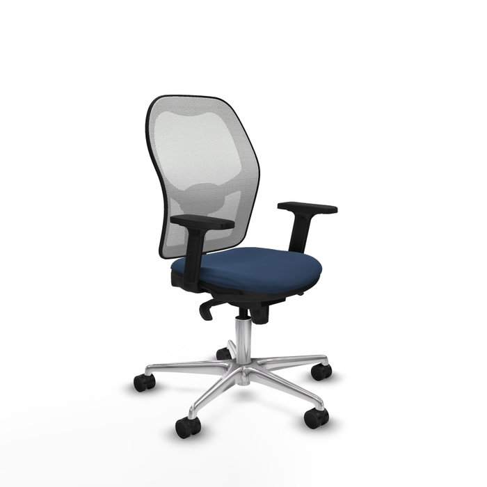 PIQUERAS Y CRESPO Silla de oficina Jorquera con mecanismo Sincro Azul marino y Blanco PIQUERAS Y CRESPO Silla de oficina Jorquera con mecanismo Sincro Azul marino y Blanco