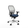 PIQUERAS Y CRESPO Silla de oficina Jorquera con mecanismo Sincro Azul marino y Blanco