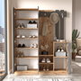 Hanah Home Recibidor Dd8-Aa, Mueble Entrada Moderno Color Sólido, Tablero Melaminado, 147.2x179.7x37.5cm, Pino Atlántico y Antracita