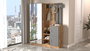 Hanah Home Recibidor Dd8-Aa, Mueble Entrada Moderno Color Sólido, Tablero Melaminado, 147.2x179.7x37.5cm, Pino Atlántico y Antracita