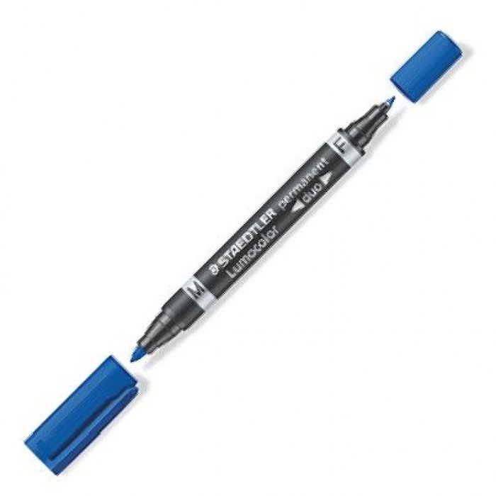 Staedtler Lumocolor Permanente Duo 348 Azul punta 0,6 mm y 1,5 mm