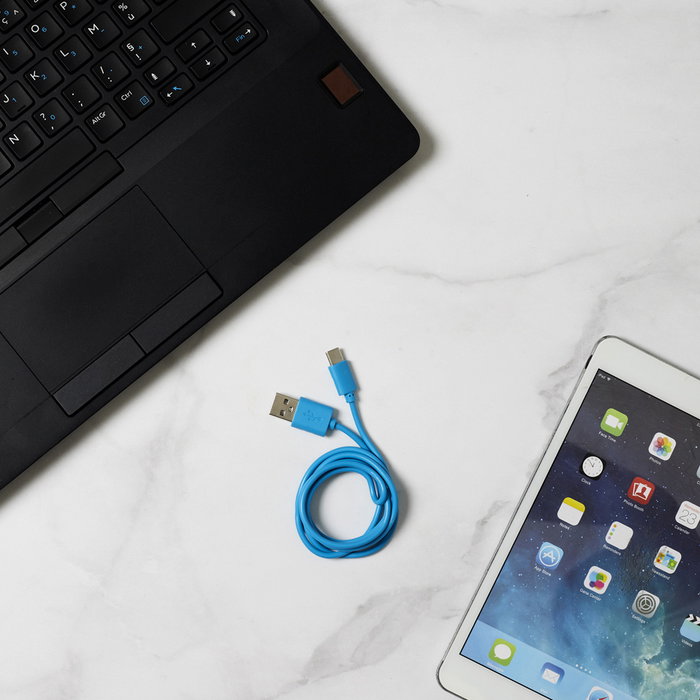 Be Mix Cable USB Tipo C High Tech 1 Metro Lila Fucsia Azul Negro