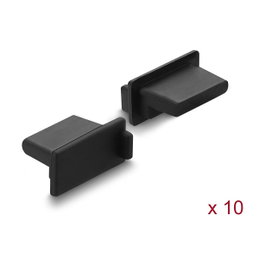 DeLOCK Cubierta antipolvo para USB Tipo-A hembra, 10 unidades, Negro