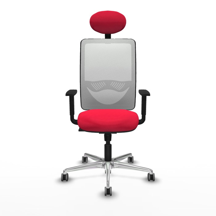 PIQUERAS Y CRESPO Silla de oficina Zulema con mecanismo Sincro, Rojo y Blanco