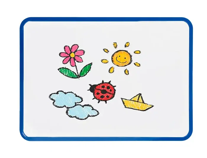 Liderpapel Pizarra Blanca Magnética Doble Cara Lisa 21x30 cm con Rotulador, Imán y Borrador