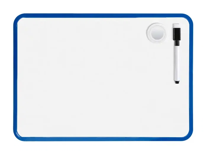 Liderpapel Pizarra Blanca Magnética Doble Cara Lisa 21x30 cm con Rotulador, Imán y Borrador