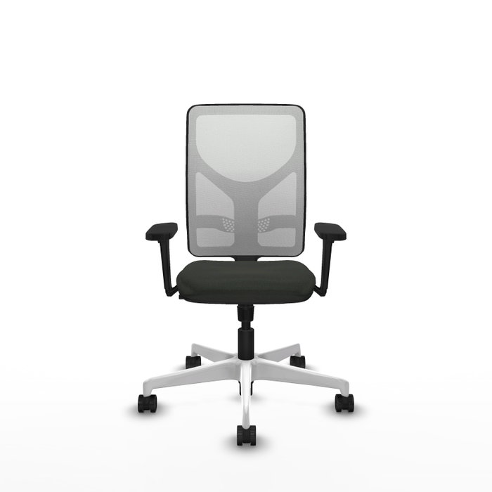 PIQUERAS Y CRESPO Silla de oficina Motilla con mecanismo Sincro, Negro/Blanco