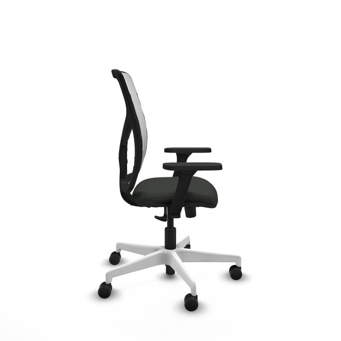 PIQUERAS Y CRESPO Silla de oficina Motilla con mecanismo Sincro, Negro/Blanco
