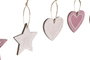 DKD Home Decor Set de 9 Piezas de Decoración Colgante de Madera en Surtido Rosa