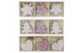 DKD Home Decor Set de 9 Piezas de Decoración Colgante de Madera en Surtido Rosa