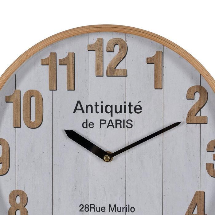 Ixia Reloj Blanco-natural Madera y Cristal 32 x 32 x 4,50 cm Ixia Reloj Blanco-natural Madera y Cristal 32 x 32 x 4,50 cm