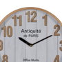 Ixia Reloj Blanco-natural Madera y Cristal 32 x 32 x 4,50 cm