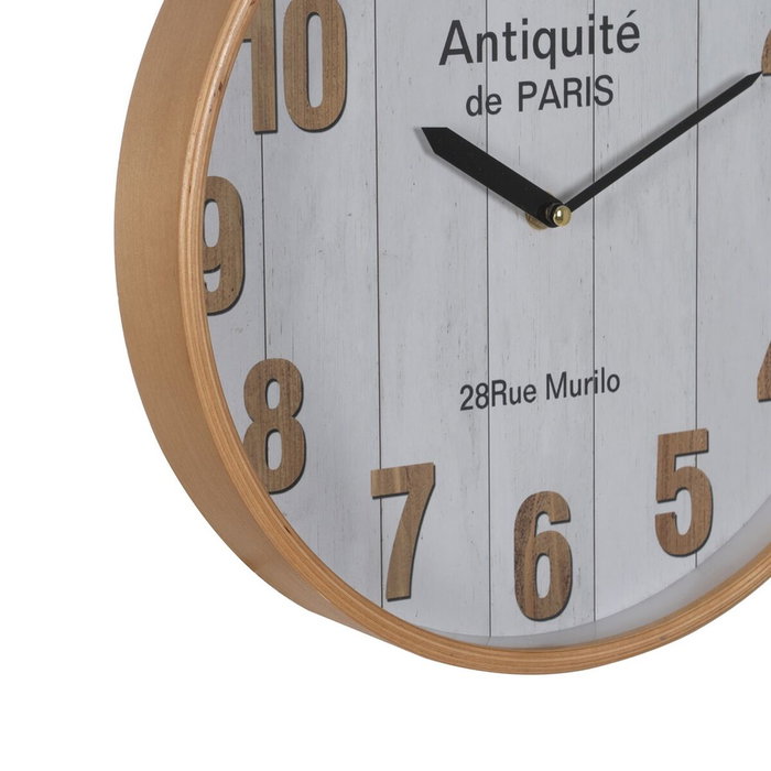 Ixia Reloj Blanco-natural Madera y Cristal 32 x 32 x 4,50 cm Ixia Reloj Blanco-natural Madera y Cristal 32 x 32 x 4,50 cm