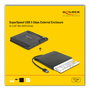 DeLOCK Caja Externa para Unidad SATA Slim de 5.25" y 12.7 mm, con USB 3.0 SuperSpeed 5 Gbps Tipo-A Macho, HDD, Color Negro