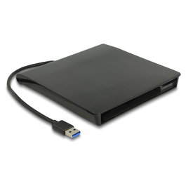 DeLOCK Caja Externa para Unidad SATA Slim de 5.25" y 12.7 mm, con USB 3.0 SuperSpeed 5 Gbps Tipo-A Macho, HDD, Color Negro