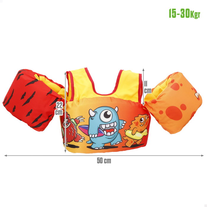 Aqua Sport Chaleco salvavidas niño monstruos 15-30 kg regulable