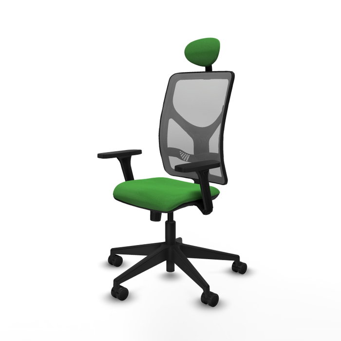 PIQUERAS Y CRESPO Silla de oficina Motilla con mecanismo Sincro, Tela Verde y Malla Gris