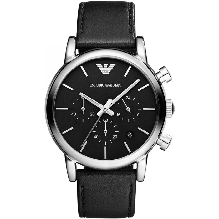 ARMANI Reloj Analógico AR1733 con Correa de Piel Negra ARMANI Reloj Analógico AR1733 con Correa de Piel Negra