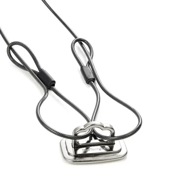 StarTech.com LTANCHORL Anclaje de Sobremesa para Cable de Seguridad/Antirrobo con Tornillos y Adhesivo - Aleación de Zinc, Plata