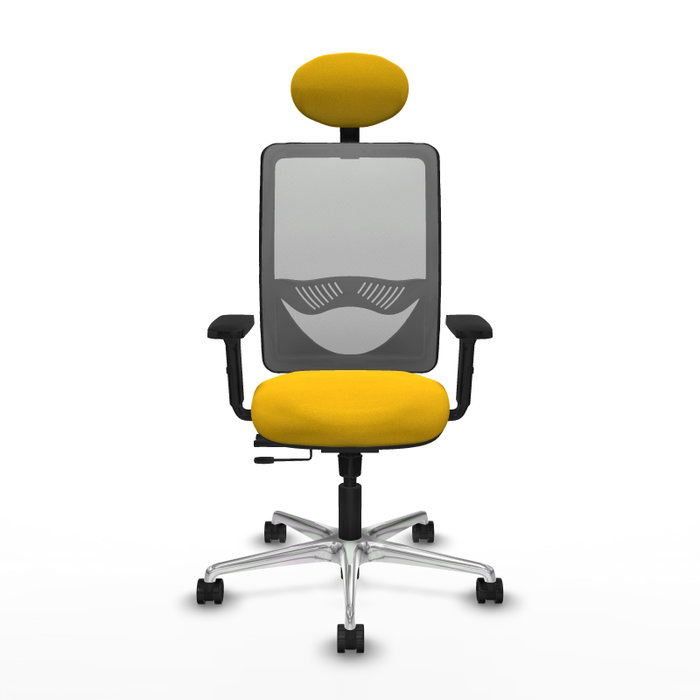 PIQUERAS Y CRESPO Silla de oficina Zulema con mecanismo Sincro/Traslack, Amarillo y Gris PIQUERAS Y CRESPO Silla de oficina Zulema con mecanismo Sincro/Traslack, Amarillo y Gris