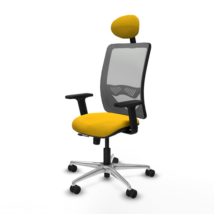 PIQUERAS Y CRESPO Silla de oficina Zulema con mecanismo Sincro/Traslack, Amarillo y Gris PIQUERAS Y CRESPO Silla de oficina Zulema con mecanismo Sincro/Traslack, Amarillo y Gris
