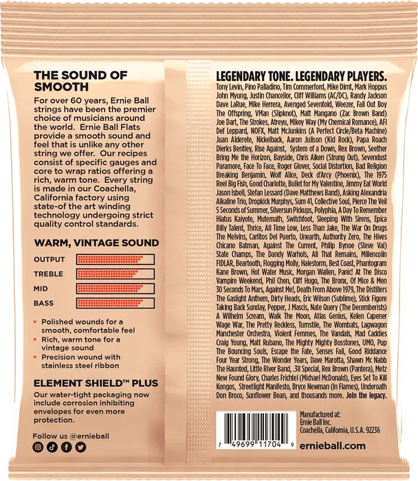 Ernieball Group II´5 Bajo Eléctrico Entorchado Plano Long Scale 45-105