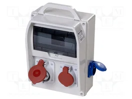 PAWBOL Cuadro de distribución IP44 con enchufes CEE y tomas 250V