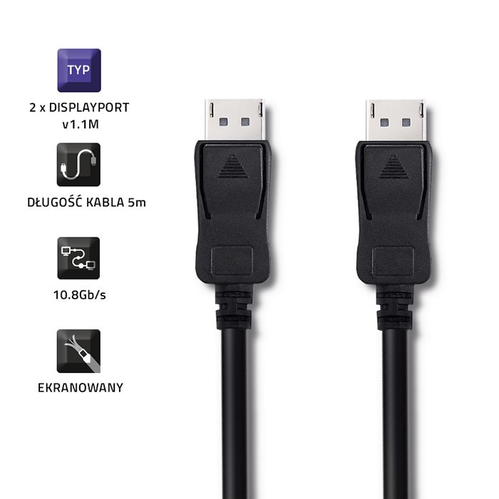 Qoltec Cable DisplayPort v1.1 4K 5m Negro
