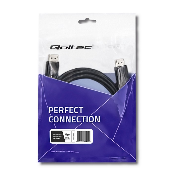 Qoltec Cable DisplayPort v1.1 4K 5m Negro