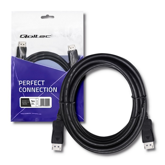 Qoltec Cable DisplayPort v1.1 4K 5m Negro